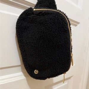 Black Sherpa Crossbody Bag